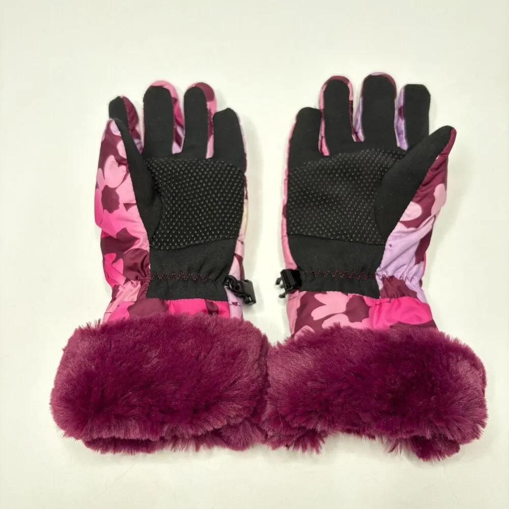 THE NORTH FACE HyVent Pink/Black Winter Gloves Skiing/Snowboard Girls Size Small